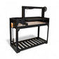 Asaparri Santa Maria 100 Grill + Base with adjustable cooking grate, side wheel, lower shelf and fire tools.